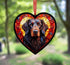 Flat Coated Retriever Stained Glass Effect Heart Suncatcher